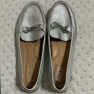 Born silver loafers size 7